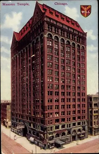 Ak Chicago Illinois, Masonic Temple