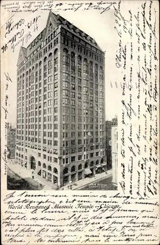 Ak Chicago Illinois, Masonic Temple