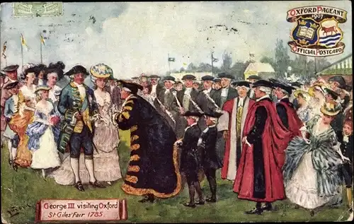 Künstler Ak George III visiting Oxford, St Gile's Fair 1785