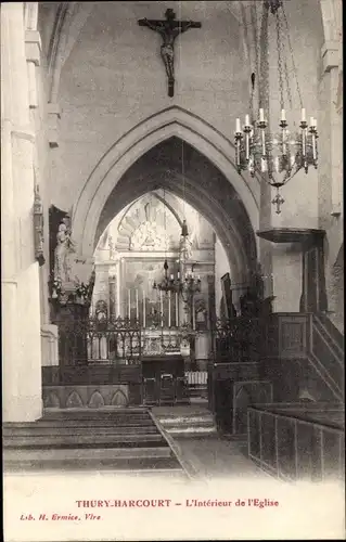 Ak Thury Harcourt Calvados, L'Interieur de l'Eglise