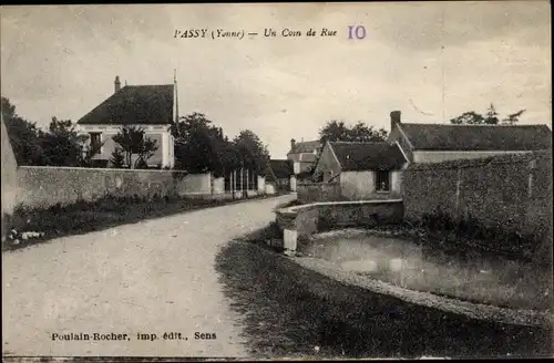 Ak Passy Yonne, Un Coin de Rue