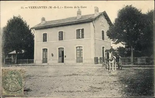 Ak Vernantes Maine et Loire, Entree de la Gare