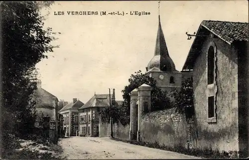 Ak Les Verchers Maine et Loire, L'Eglise