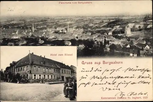 Ak Bad Bergzabern Rheinland Pfalz, Hotel zum Rössel, Panorama