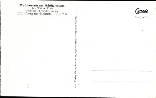 Ak Georgsmarienhütte in Niedersachsen, Waldrestaurant Schützenhaus