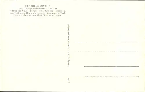 Ak Oesede Georgsmarienhütte in Niedersachsen, Forsthaus