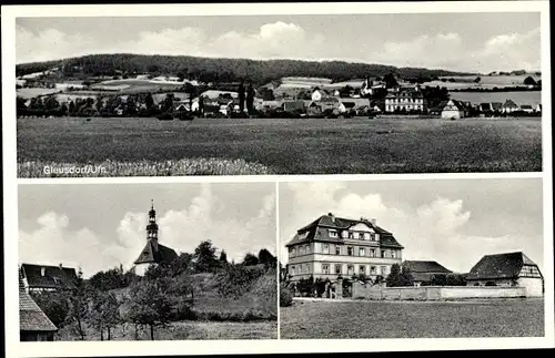 Ak Gleusdorf Untermerzbach in Unterfranken, Müttergenesungsheim, Blick auf den Ort