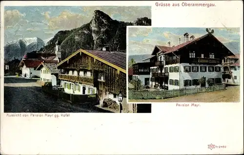 Ak Oberammergau in Oberbayern, Kofel, Teilansicht, Pension Mayr