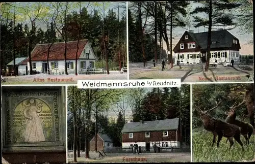 Ak Reudnitz Mohlsdorf Teichwolframsdorf in Thüringen, Weidmannsruhe, Forsthaus