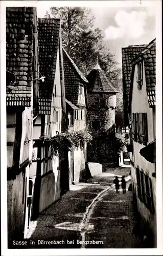 Ak Dörrenbach b. Bergzabern Pfalz, Gasse