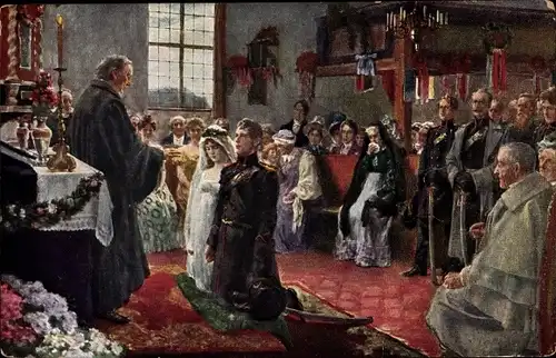 Künstler Ak Eichstädt, Vor dem Ausmarsch, Braut, Hochzeit 1813, Breslau Jahrhundertfeier 1913