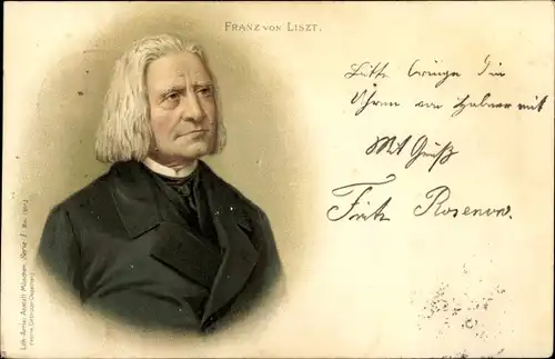 Litho Komponist Franz Liszt, Liszt Ferencz, Portrait