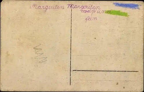 Handgemalt Ak Landschaft mit Bergen