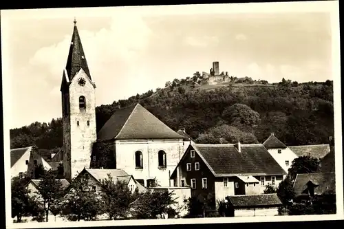 Ak Niedermurach Oberpfalz, Blick auf den Ort, Burgruine