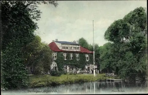 Ak Hamburg Eimsbüttel Stellingen Langenfelde, Gasthaus Alten Eichen vom Wasser aus