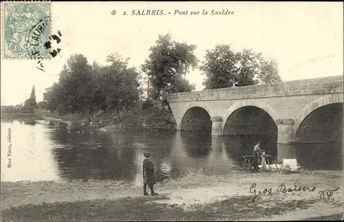 Ak Salbris Loir et Cher, Pont sur la Sauldre