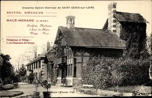 Ak Macé Menars Loir et Cher, Hotel Medicis, Ancienne Station thermale de Saint Denis sur Loire