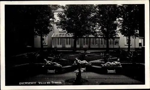 Ak Overschie Rotterdam Südholland, Villa de Tempel, Plastiken