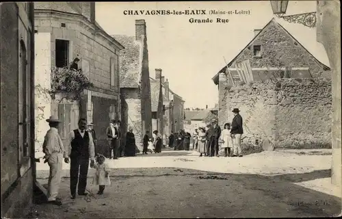 Ak Chavagnes les Eaux Maine et Loire, Grande Rue