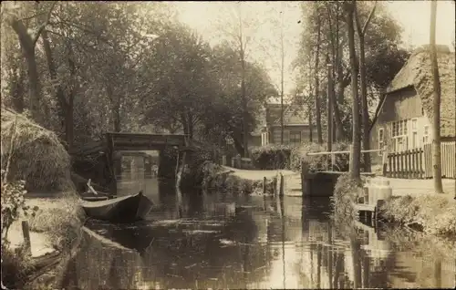 Ak Giethoorn Overijssel Niederlande, Flusspartie