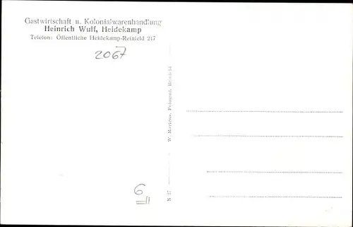 Ak Heidekamp in Schleswig Holstein, Gastwirtschaft u Kolonialwaren