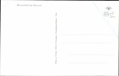 Ak Hessenthal Mespelbrunn im Spessart, Gesamtansicht