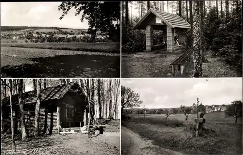 Ak Robern Fahrenbach im Odenwald, Teilansicht, Waldpartie, Hütte, Grabmal