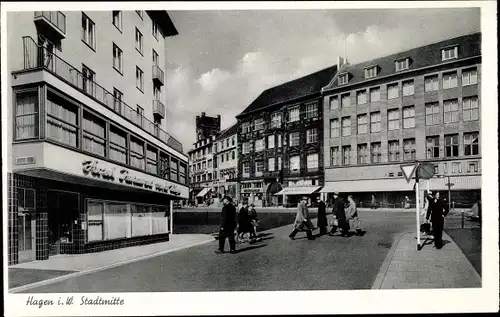 Ak Hagen in Westfalen, Stadtmitte, Straßenpartie