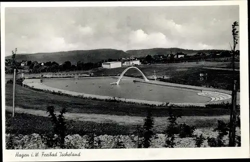 Ak Hagen in Westfalen Ruhrgebiet, Freibad Ischeland