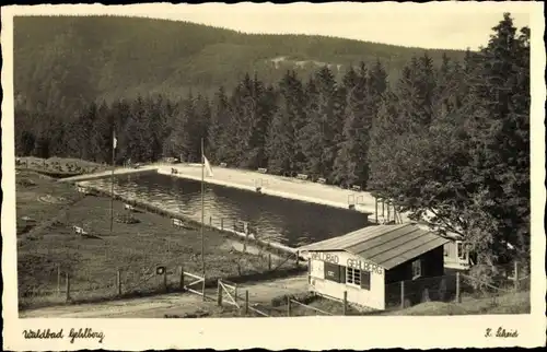 Ak Gehlberg Suhl in Thüringen, Blick auf das Waldbad, Schwimmbecken