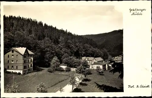 Ak Gehlberg Suhl in Thüringen, Gehlberger Mühle, Panoramaansicht von Ortschaft und Umgebung