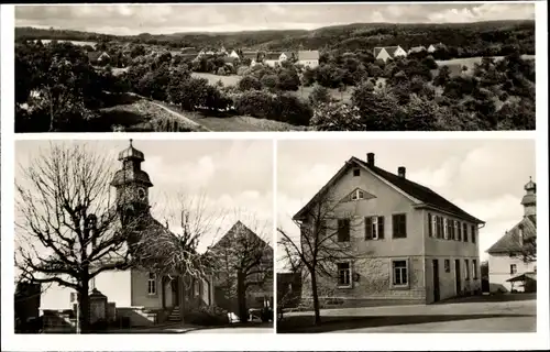 Ak Niefern Öschelbronn in Baden, Panorama, Kirche, Gasthof