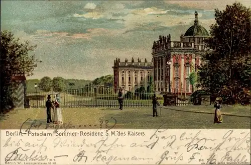 Litho Potsdam in Brandenburg, Sommer Residenz S M des Kaisers