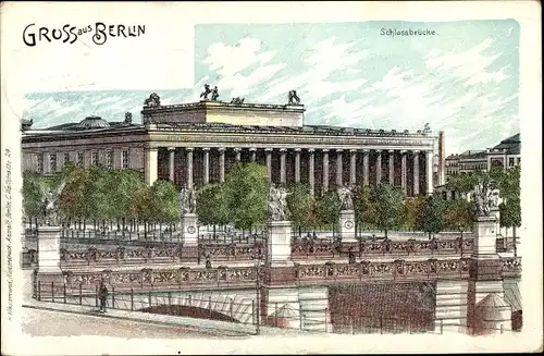 Litho Berlin Mitte, Schlossbrücke und Museum