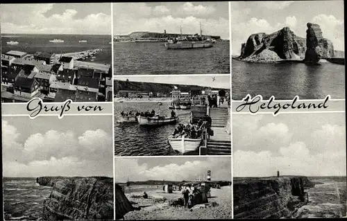 Ak Helgoland in Schleswig Holstein, Strand, Vogelschau, Panorama