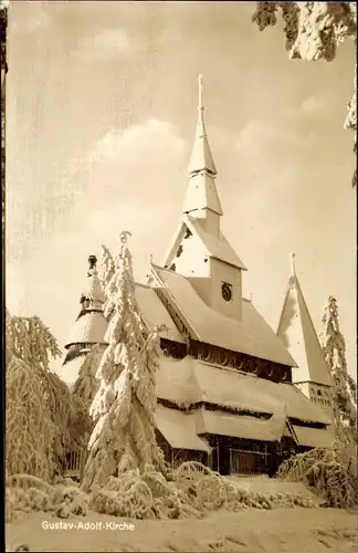 Ak Hahnenklee Bockswiese Goslar im Harz, Gustav Adolf Kirche