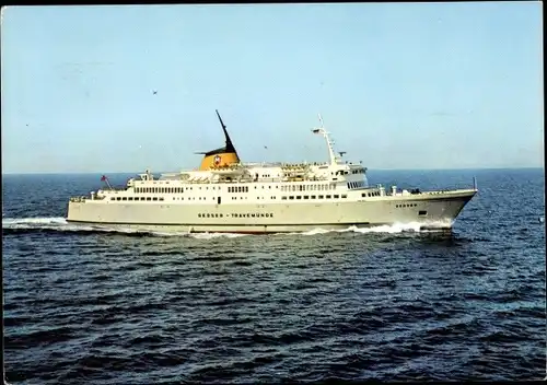 Ak MF Gedser, Fährschiff, Moltzau Line, Gedser Travemünde