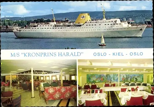 Ak Fährschiff MS Kronprins Harald, Linie Oslo Kiel, Innenansicht