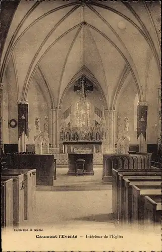 Ak Caumont L´Éventé Calvados, Interieur de l'Eglise