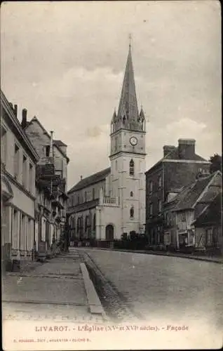 Ak Livarot Calvados, L'Eglise, Facade