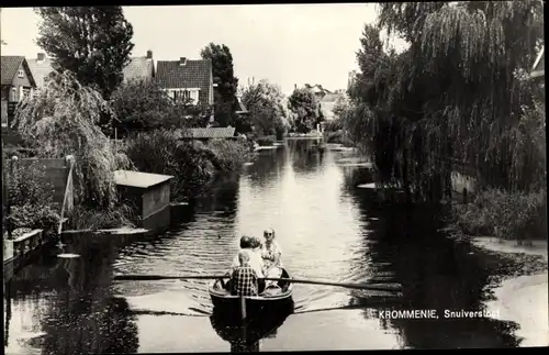 Ak Krommenie Zaanstad Nordholland Niederlande, Kanalpartie, Ruderboot