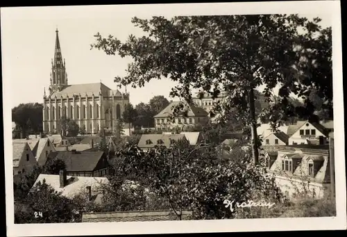 Ak Chrastava Kratzau Region Reichenberg,Teilansicht mit Kirche