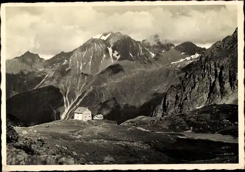 Ak Neustift im Stubaital in Tirol, Neue Regensburger Hütte, Serleskamm u. Habicht