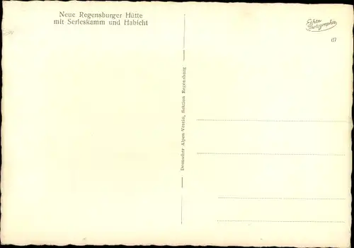 Ak Neustift im Stubaital in Tirol, Neue Regensburger Hütte, Serleskamm u. Habicht