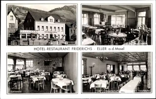 Ak Eller an der Mosel, Hotel Restaurant Friderichs, Innenansichten