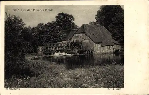 Ak Grande in Schleswig Holstein, Grander Mühle, Wassermühle