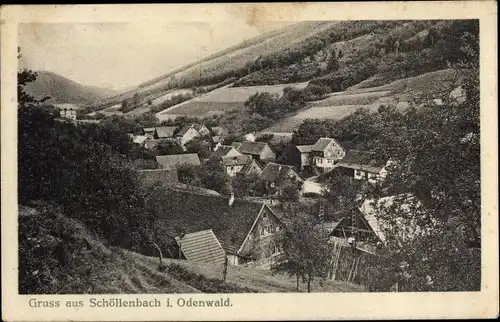 Ak Schöllenbach Oberzent im Odenwald, Totalansicht der Ortschaft