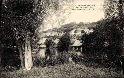 Ak Troo Loir et Cher, Un Joli petit coin aux bords du Loir