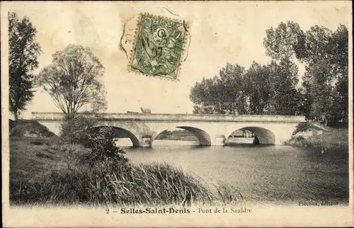Ak Selles Saint Denis Loir et Cher, Pont de la Sauldre