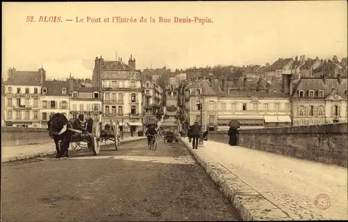 Ak Blois Loir-et-Cher, Le Pont, L'Entree de la Rue Denis Papin